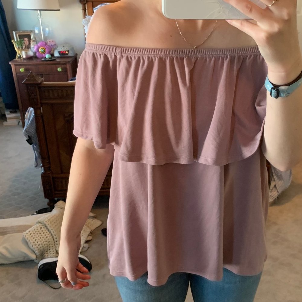 Pink off-the-shoulder top